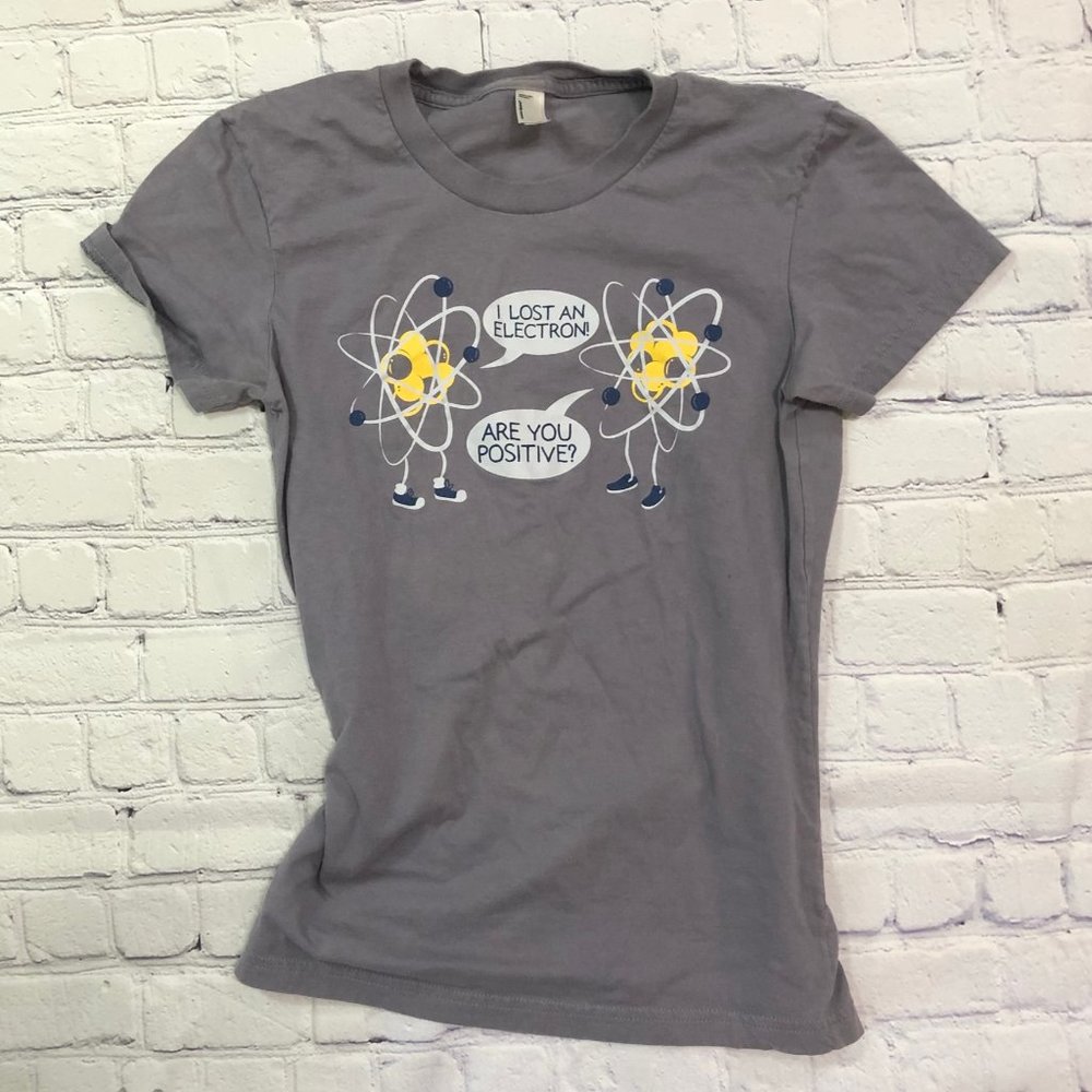 American Apparel Funny Science Tee Lost Electron Sz S